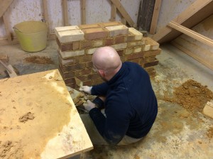 Joe on his Bricklaying course.