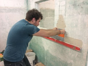 Oliver starting off his Tiling education