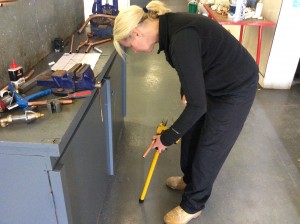 Here is Madge during her Plumbing course.