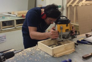 One student training to begin a career in the construction industry.