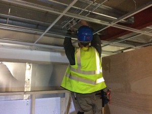 Here is Lucas working on the electrics in our new centre.