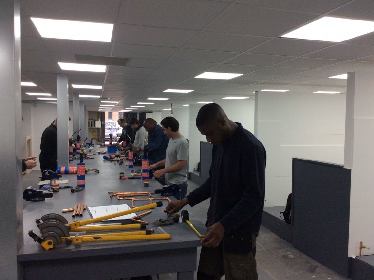 Plumbing students enjoy the new centre!