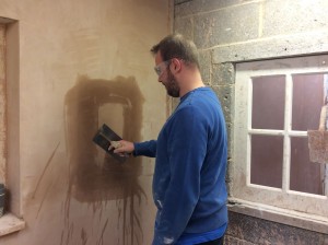 This plastering student is currently working towards his new career in the construction industry.