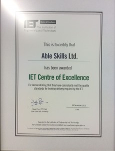 Able Skills are an IET Centre of Excellence.