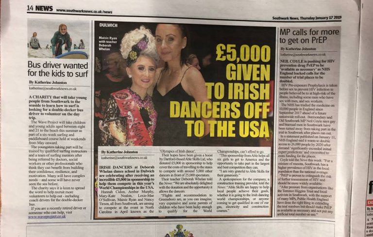 Able Skills Featured In The Southwark News!