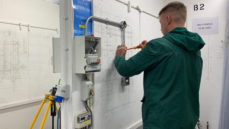 Students working towards achieving their electrical qualification!