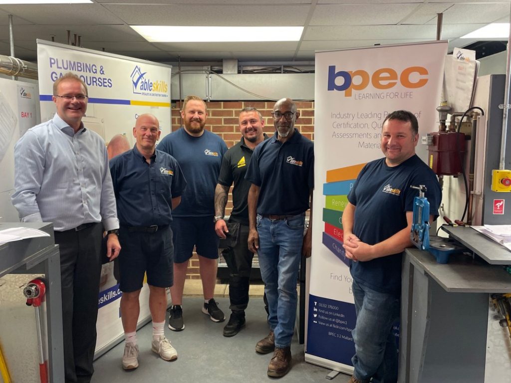 Able Skills welcomes BPEC to its Dartford training centre - image shows Able Skills Directors, Angela Wright and Gary Measures recently welcomed BPEC’s Chief Executive Officer, Neil Collishaw