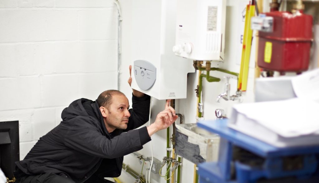 Able Skills student working on boiler