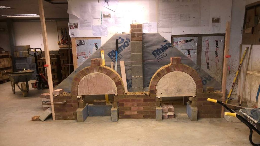 Two brick arches in the Able Skills bricklaying training workshop