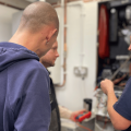 Able Skills instructor and two students on the Boiler Fault Finding Course