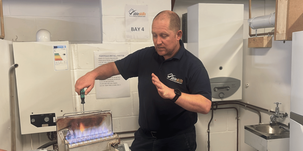A gas instructor doing a demonstration