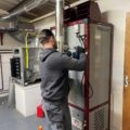 A student on the commercial gas engineer course at Able Skills